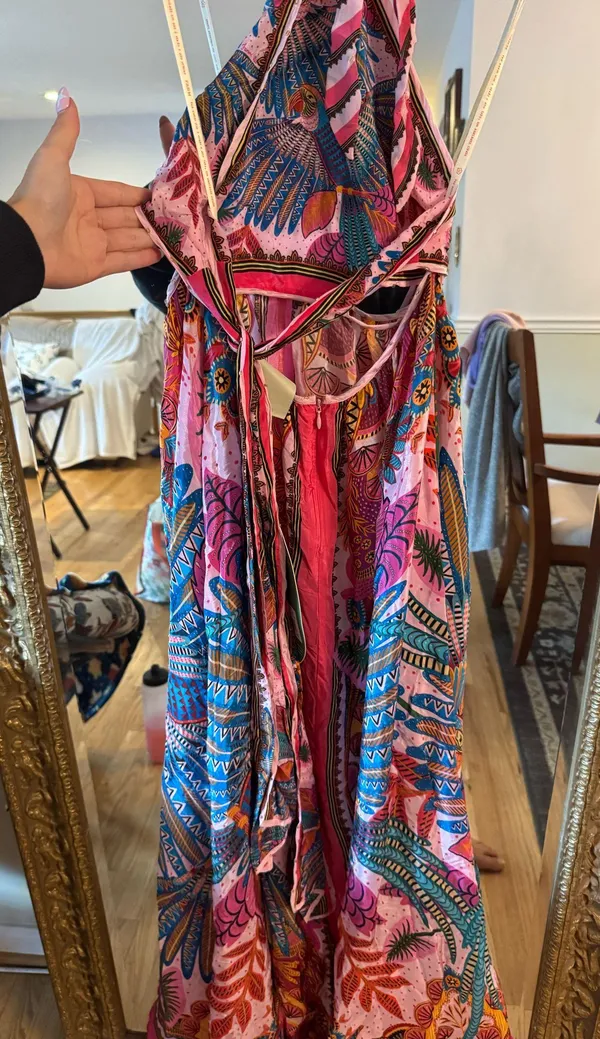 Farm Rio macaw scarf maxi dress small - Image 7