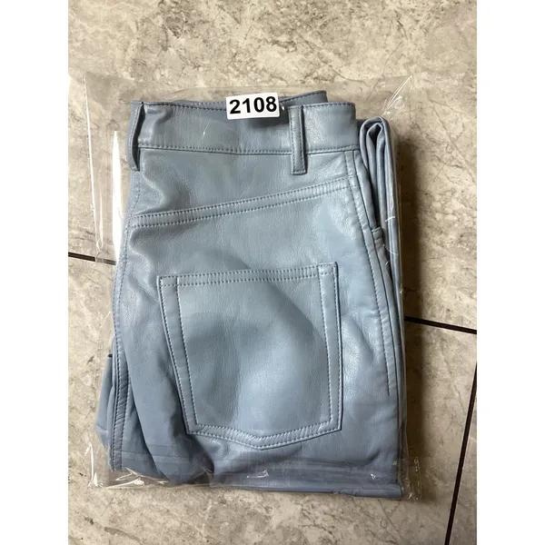 Wilfred Aritzia Melina Light Blue Vegan Leather Pants Straight Leg Size 2 - Image 10