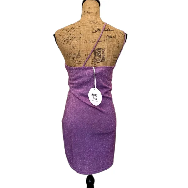 NWT‎ Princess Polly Nancy Sparkle Mini Dress Purple Glitter Bodycon US Size 10 - Image 5