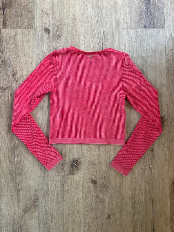 Fabletics Red Ribbed Matching Yoga Set - Image 6