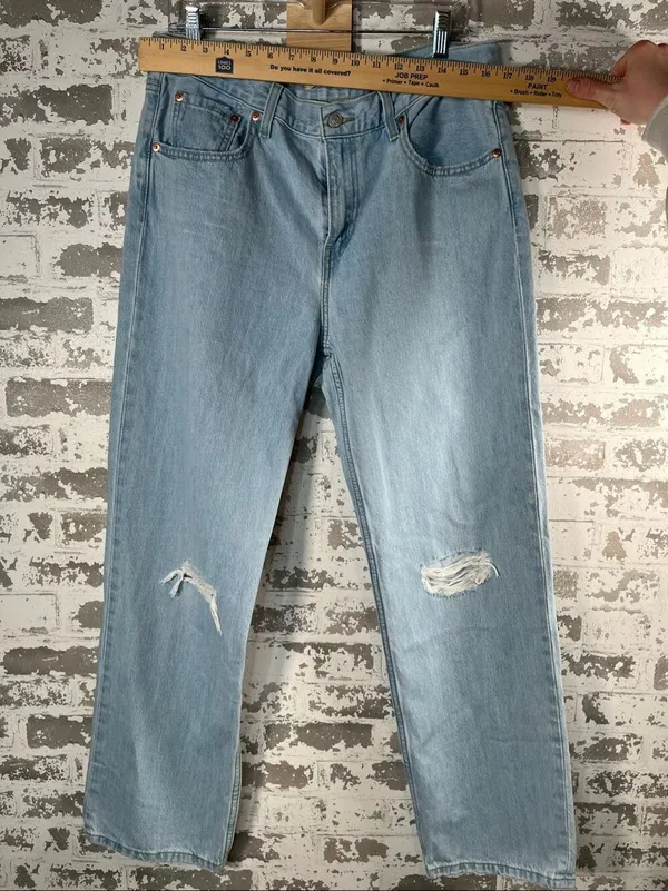Levi’s | low pro straight 31 light washed denim jeans distressed - Image 8