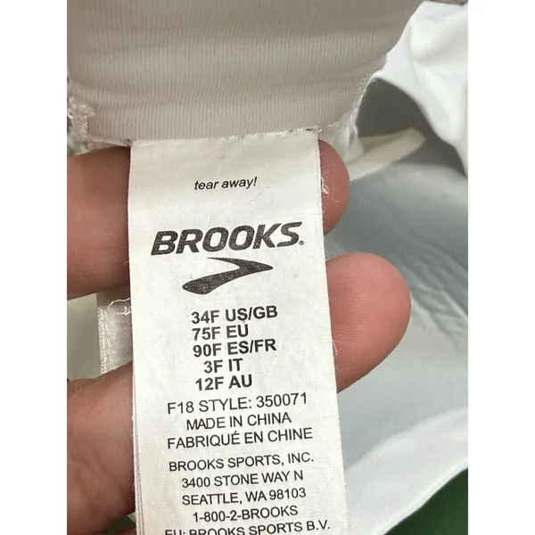 Brooks Sports Bra Women's Size 34F White Running Exercise Training High Support - Image 10