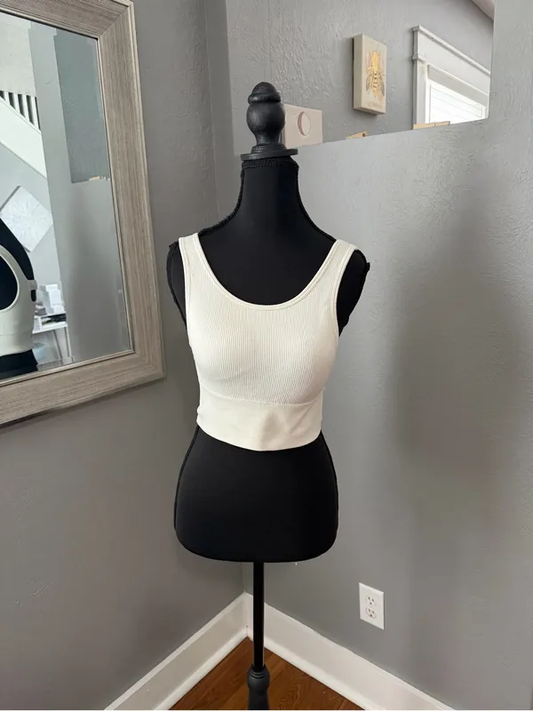 Harmony Balance Seamless Ribbed Sports Bra Crop Tank Small - Image 2