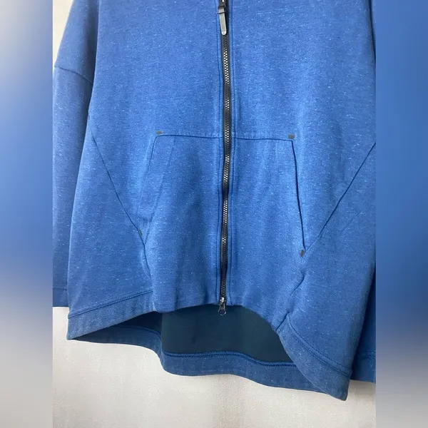 Nike Tech Fleece Blue Full Zip Athleisure Athletic Gym Cape Style Hoodie S - Image 3