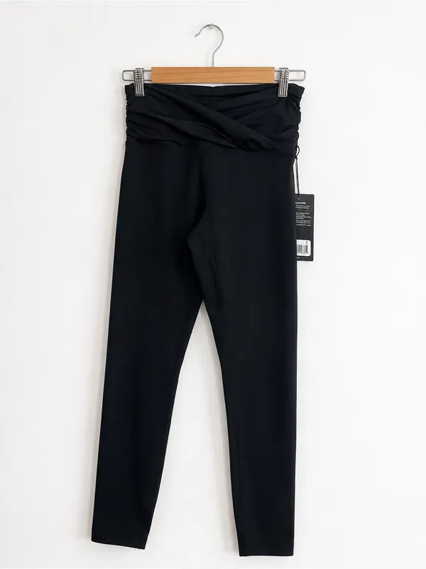 Zobha Avery Leggings Women’s Size M Black Crossover Ruched Waist Ankle NWT - Image 2