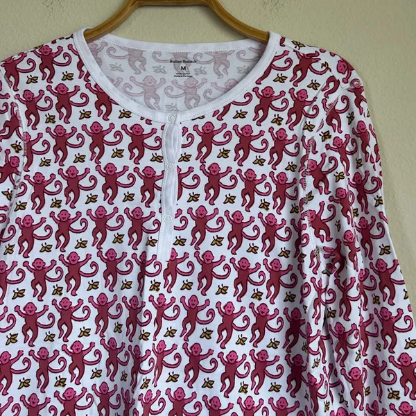 Roller Rabbit Women's Henley Monkey Print Pajama Top - Image 5