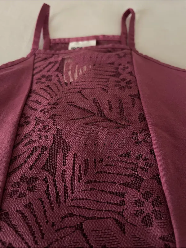NWT Victoria's Secret PINK Deep Berry Halter Lace Bodysuit L - Image 8