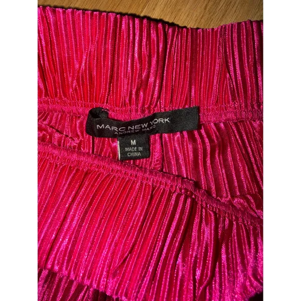 Marc New York Andrew Marc Magenta Pink Pleated Wide Leg Culotte Pants Womens M - Image 5