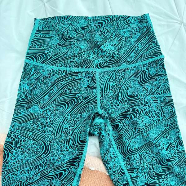 Lululemon Wunder Under High Rise Leggings Tights 28” Viridian Green Black Sz 6 - Image 5