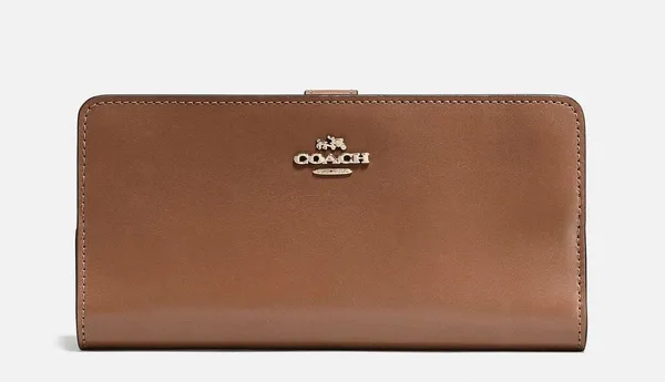 Coach Brown Gold Large Skinny Wallet - Image 6