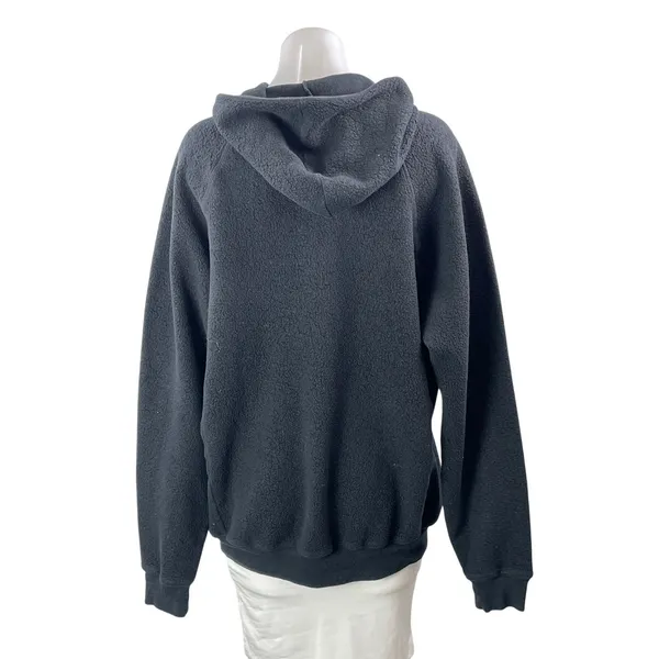 Alo Yoga Women's Black Long Sleeve Sherpa Fleece Hoodie Hooded Sweatshirt Top L - Image 3