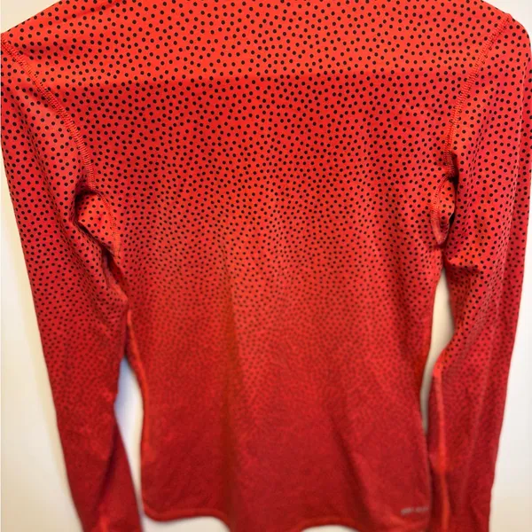 Nike Red and Black‎ Dotted Half-Zip Top. Nike pro dri fit. - Image 7
