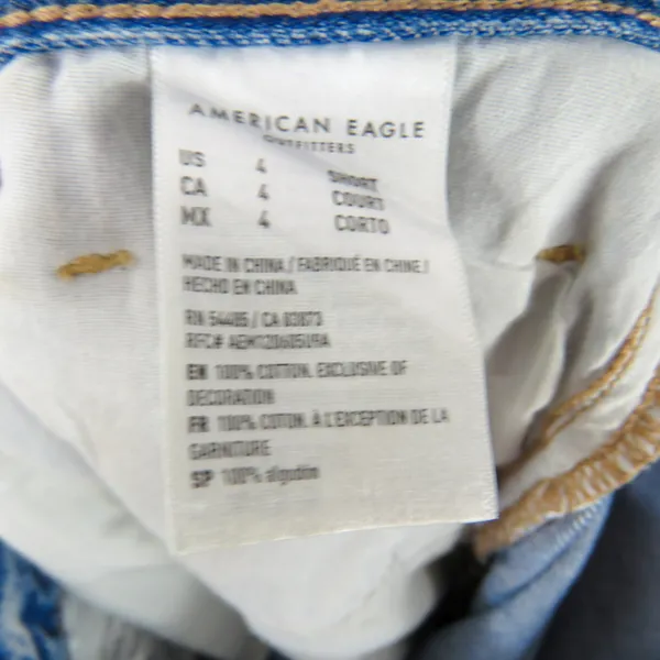 American Eagle Mom Jeans Medium Wash Ripped Straight Leg Jeans Size 4 Short - Image 7