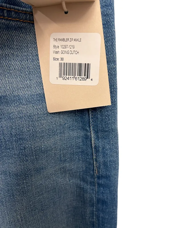 Mother NWT The Rambler Zip Ankle Jeans Wash Going Dutch Size 30 - Image 10