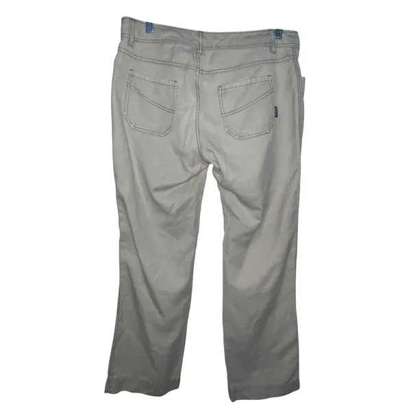 Patagonia Women Size‎ 8 Beige Hemp Blend Straight Leg Pants Pockets Mid Rise - Image 3