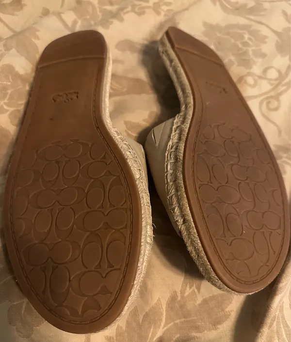 Coach Cailin Leather Espadrille Slides ☀️Size 8.5 | Cream / Beige | Excellent Condition - Image 8