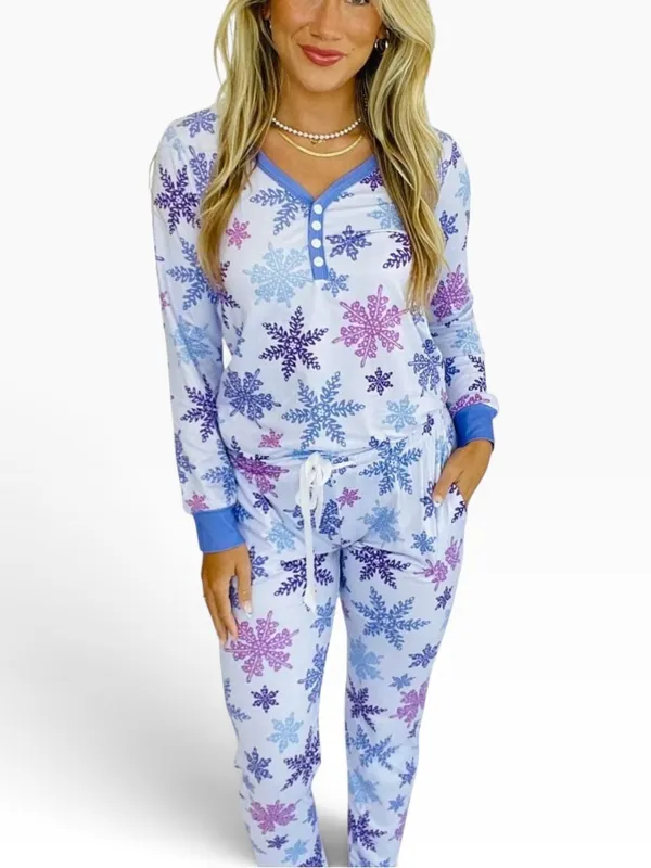 Shirley & Stone winter snowflake pajama set size Large - Image 2