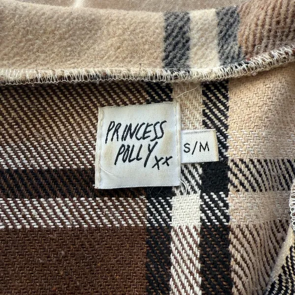 Princess Polly Brown Plaid Lightweight Jacket - Image 7