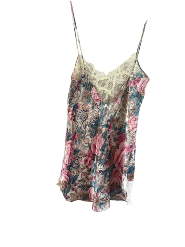 Women's Victoria's Secret Chemise M Pink Blue Floral Lace - Image 3