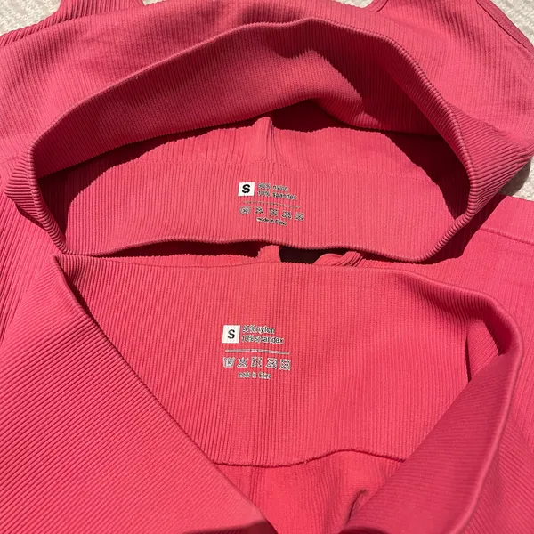 Ribbed Workout Set Pink - Image 3