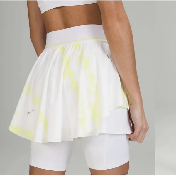 Lululemon Court Rival High Rise Skirt Extended Liner Cross‎ Court Electric Lemon - Image 8