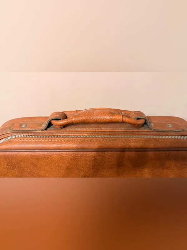 Vintage Brown Leather Briefcase - Image 2