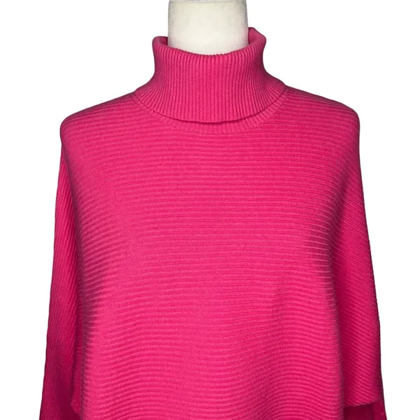 Old Navy Womens Pink Chunky Knit Turtleneck Sweater Large Relaxed Dolman Sleeve - Image 2