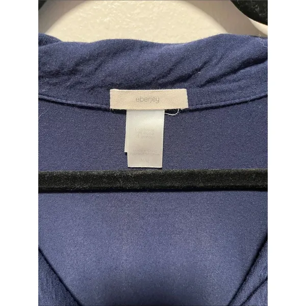 EBERJEY Gisele TENCEL™ Modal Long Sleeve PJ Top, Navy/Ivory, Size M - Image 4