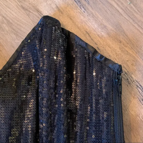 Y2K Goth Vampy Renaissance lolita Corset Top sequins black tie back XL - Image 2