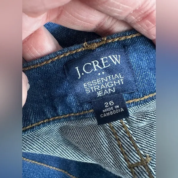 J Crew Essential‎ Straight Leg Jean All Day Stretch Indigo Wash Size 26 Euc - Image 3