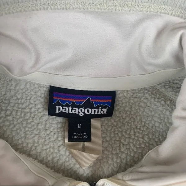 Patagonia women's medium better sweater off white cream 1/4 zip pullover outdoor - Image 3