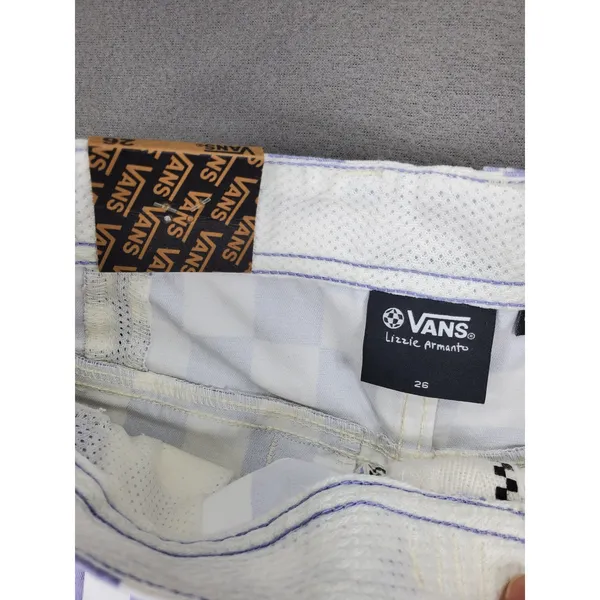 Vans Lizzie Armanto Chino Pants Womens 26 Purple Checkerboard Skater NEW - Image 3