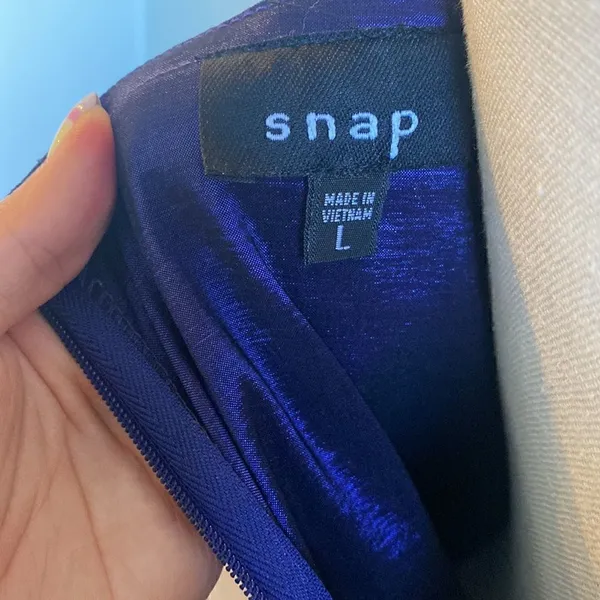 Strapless Shimmer Shift Dress Purple Size L - Image 4