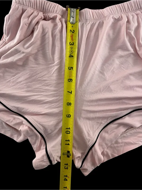 Women’s Pink Short Sleeve Tommy John Pajama Set with Contrast Piping - Image 8