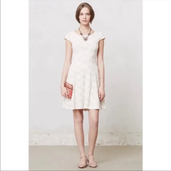 Maeve Anthropologie dayflower lace cap sleeve dress▪️size XS - Image 2