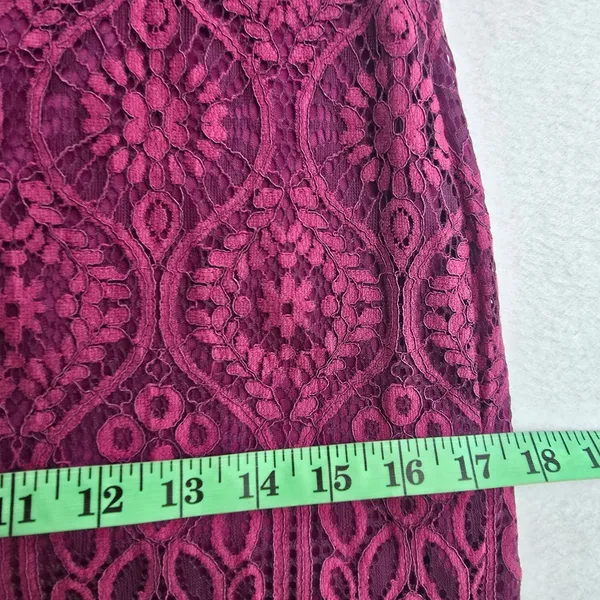 Lulus‎ Remarkable Plum Purple Floral Lace Short Sleeve Mock Neck Dress JML6912 S - Image 9