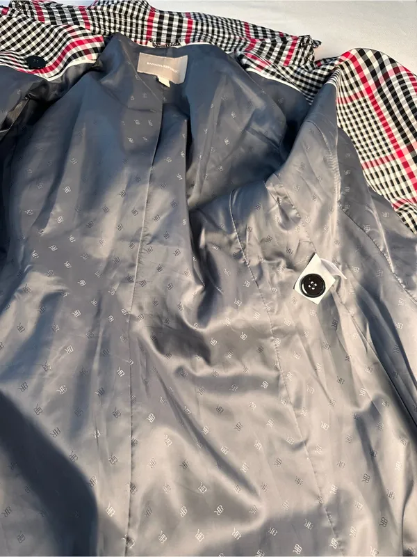Banana Republic Women’s S Plaid Trench Coat Belted Cotton Double Breasted - Image 8