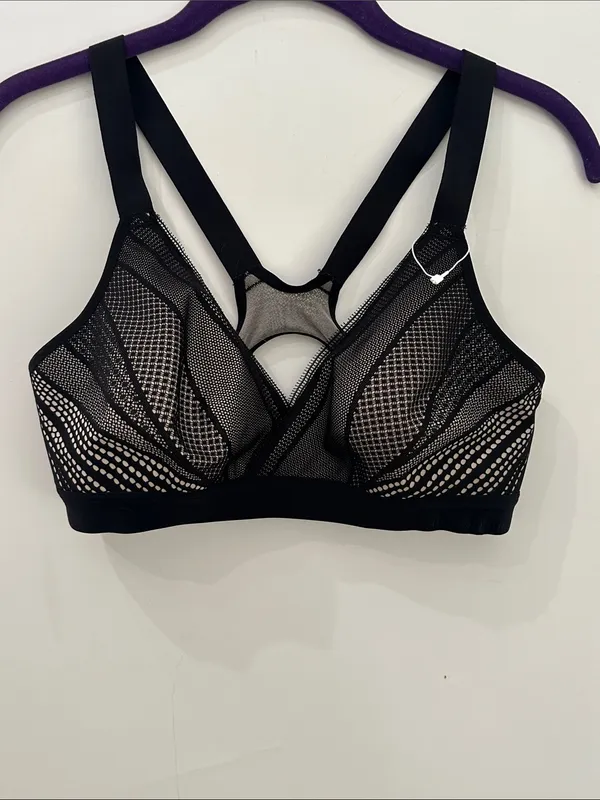 Lululemon Awake To Lace Bra 34D Black Barely Beige Wireless Sports Bra W2AQVS - Image 2