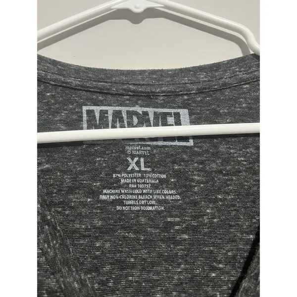 Marvel Avengers Graphic Black Gray V-Neck Short Sleeve T-Shirt Women XL - Image 2