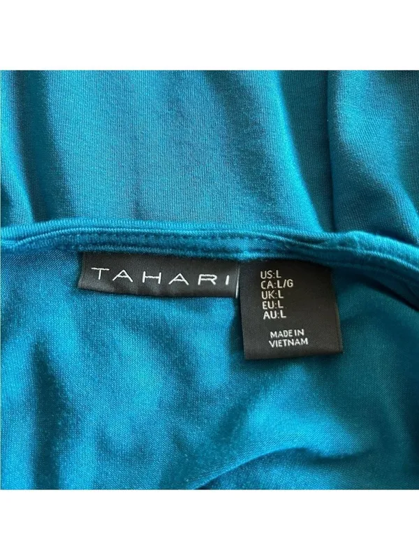 Tahari Blue Shirt Women's Size Large with Zipper - Image 3