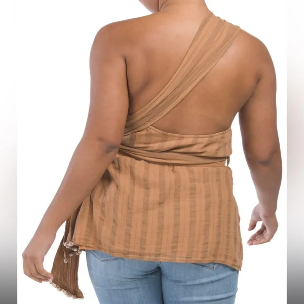 Zara one shoulder top with over the shoulder tie NWT SIZE XS - Image 6