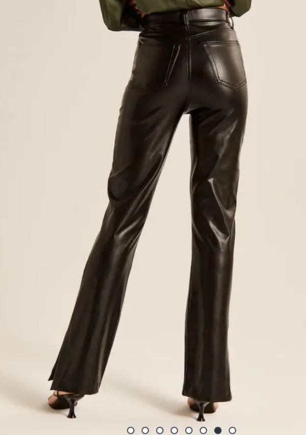 Abercrombie and Fitch 90’s Straight Ultra High Rise Faux Leather Pants - Image 2
