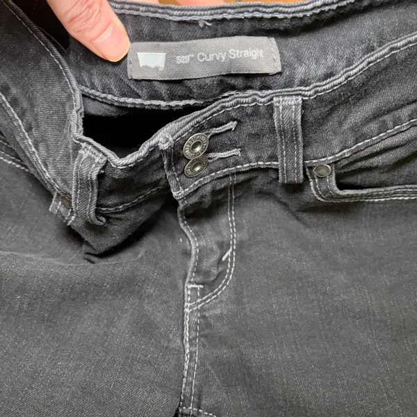 Levis 529 Curvy Straight Jeans Womens 29x30‎ Black Double Button Y2K Denim - Image 8