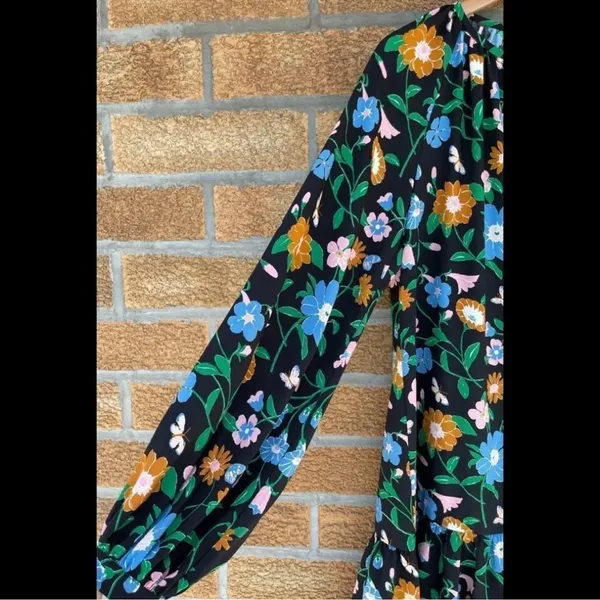 KATE SPADE NEW YORK KATE SPADE Floral Garden Tulip Dress In Black LARGE - Image 4