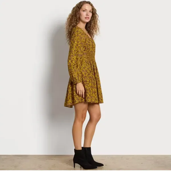 NWT SAM EDELMAN LORA MINI DRESS IN GOLDEN SPRIG -OLIVE OIL Small - Image 6