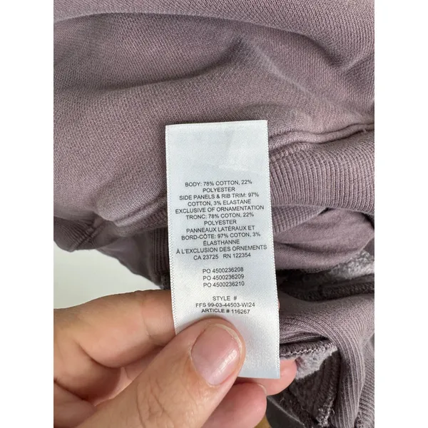 Aritzia TNA Cozy Fleece Boyfriend 1/4 Zip Sweatshirt Mauve Purple Large 116267 - Image 6