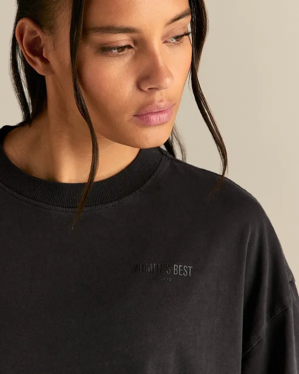 WOMEN’S BEST Comfort Oversized Short Sleeve T-Shirt in Vintage Black - Medium - Image 4