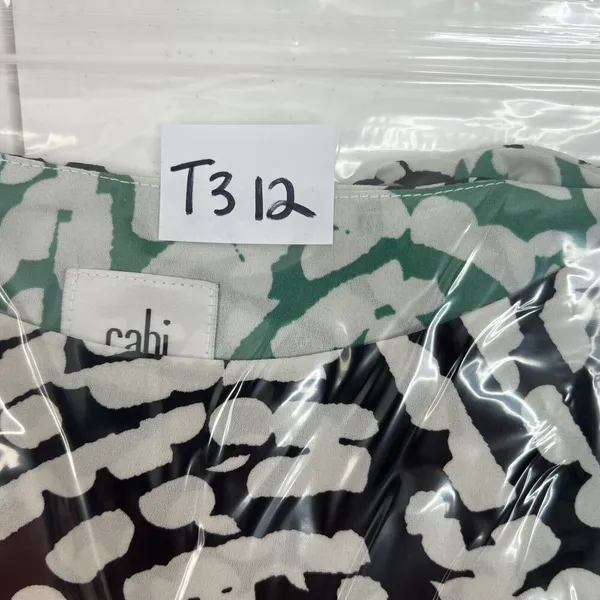 CAbi 5732 M Blouse Hobnob Cami‎ Sleeveless Tiered Tank Top Green Black Women's - Image 11