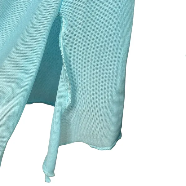 Edikted Light Blue Cold Shoulder Mesh Mini Dress Long Sleeve Size S NWT - Image 6