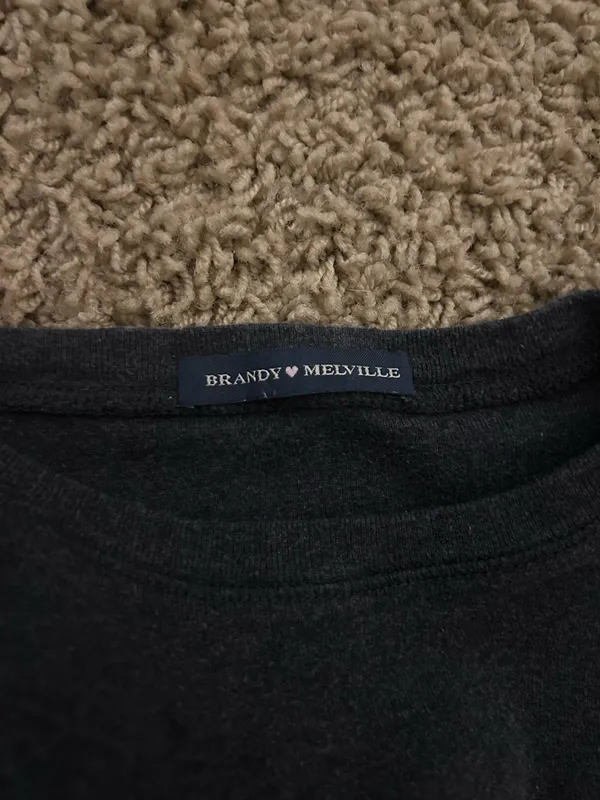 Dark Grey Brandy Melville Top - Image 3